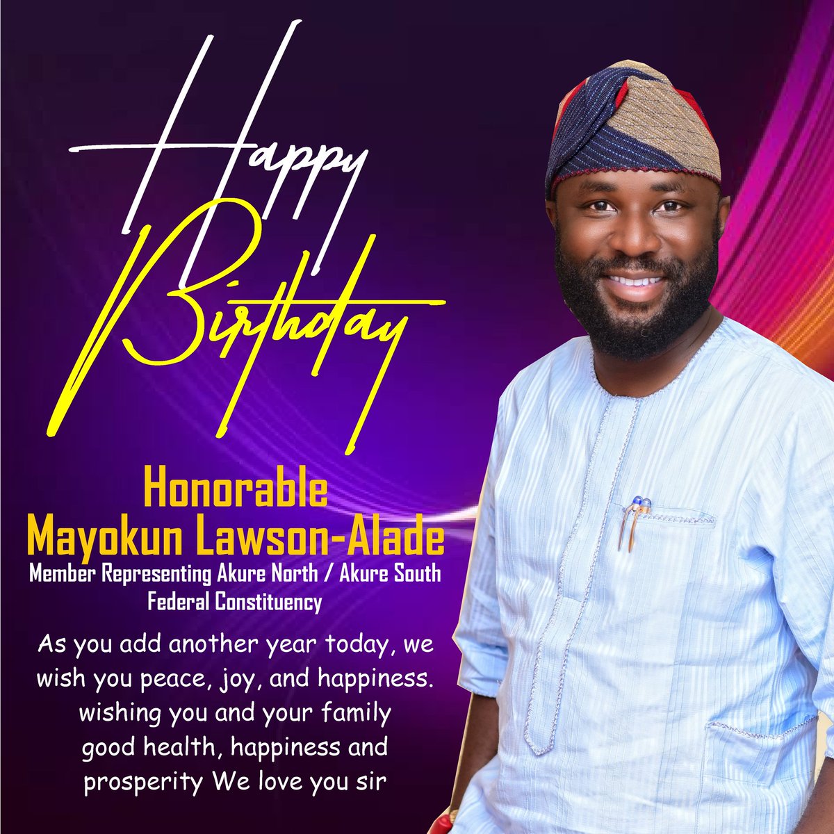 LAFoundation_Ng's tweet photo. Happy Birthday to Hon. Mayokun Lawson Alade we wish you Long life and prosperity in good health. God bless your new Age @LawsonAlade #DevelopwithLAF https://t.co/edjCvJnZJT