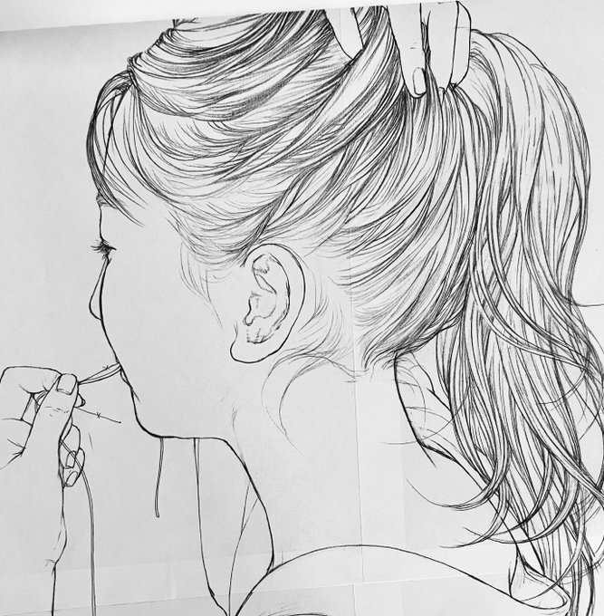 重力を感じさせないほっぺが可愛くてこの子はこの角度ばかり描いてる。感動。 