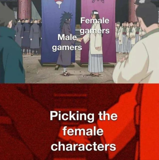 DeepVaik's tweet photo. It depends if the male character is shitty or not. Where are all my female playing male gamers at?
#femalechar #games #videogames #twitchgamer https://t.co/e2YnAXkzlV