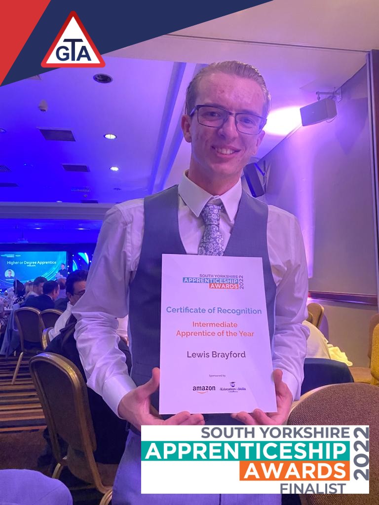 GTA_apprentice's tweet image. Congratulations to our Apprentice Level 3 Paint Technician, Lewis Brayford, making it to the Final 5 in the Intermediate Apprentice of the Year category at the South Yorkshire Apprenticeship Awards.
Presentation Evening was at Mercure Sheffield Hotel with staff from GTA and BCA.
