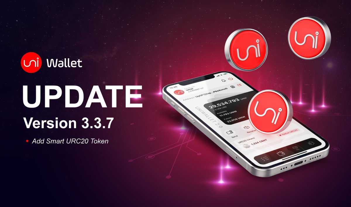 #Uniwallet update Version 3.3.7 
Add Smartcontact URC20 token