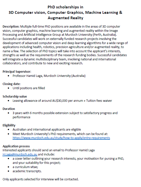 PhD scholarships available.