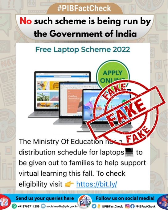 Fact Check! No, Govt is Not Giving Free Laptops, Beware of Viral But Fake Notice