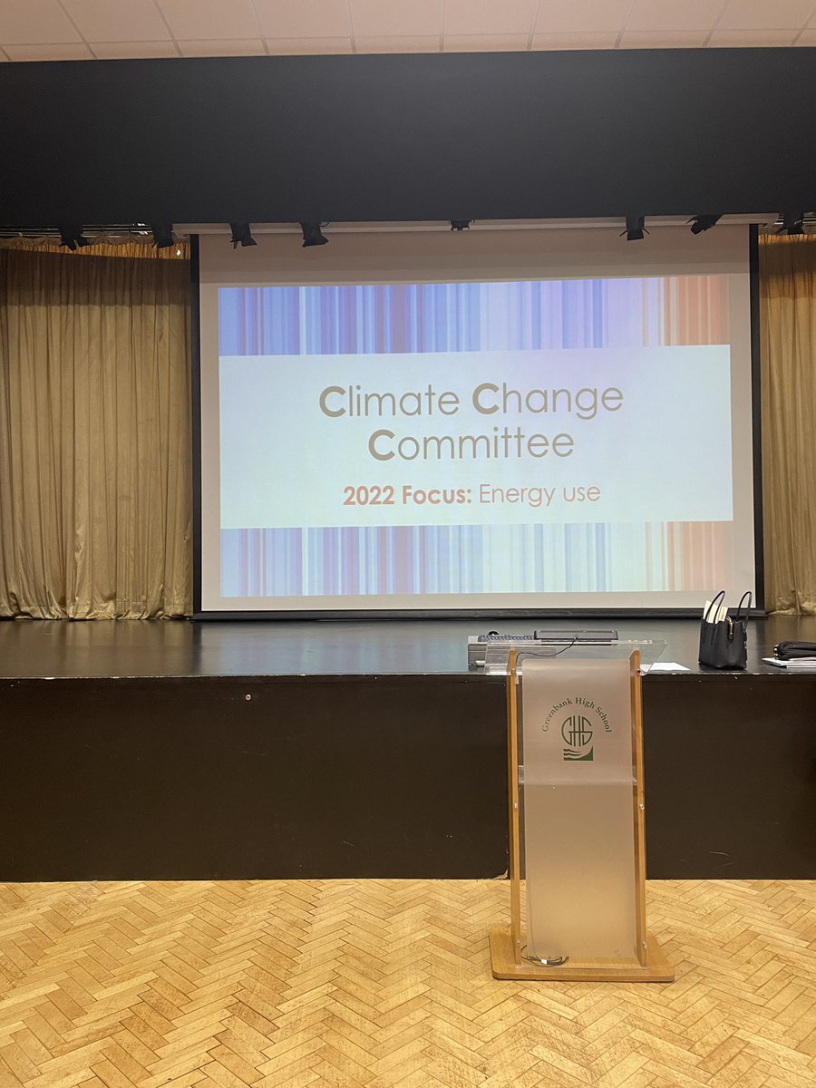 Ready to share our schools energy consumption and how everyone can help save energy moving forward - something our #climatechangecommittee has focused on this year #climatechange @greenbankhs