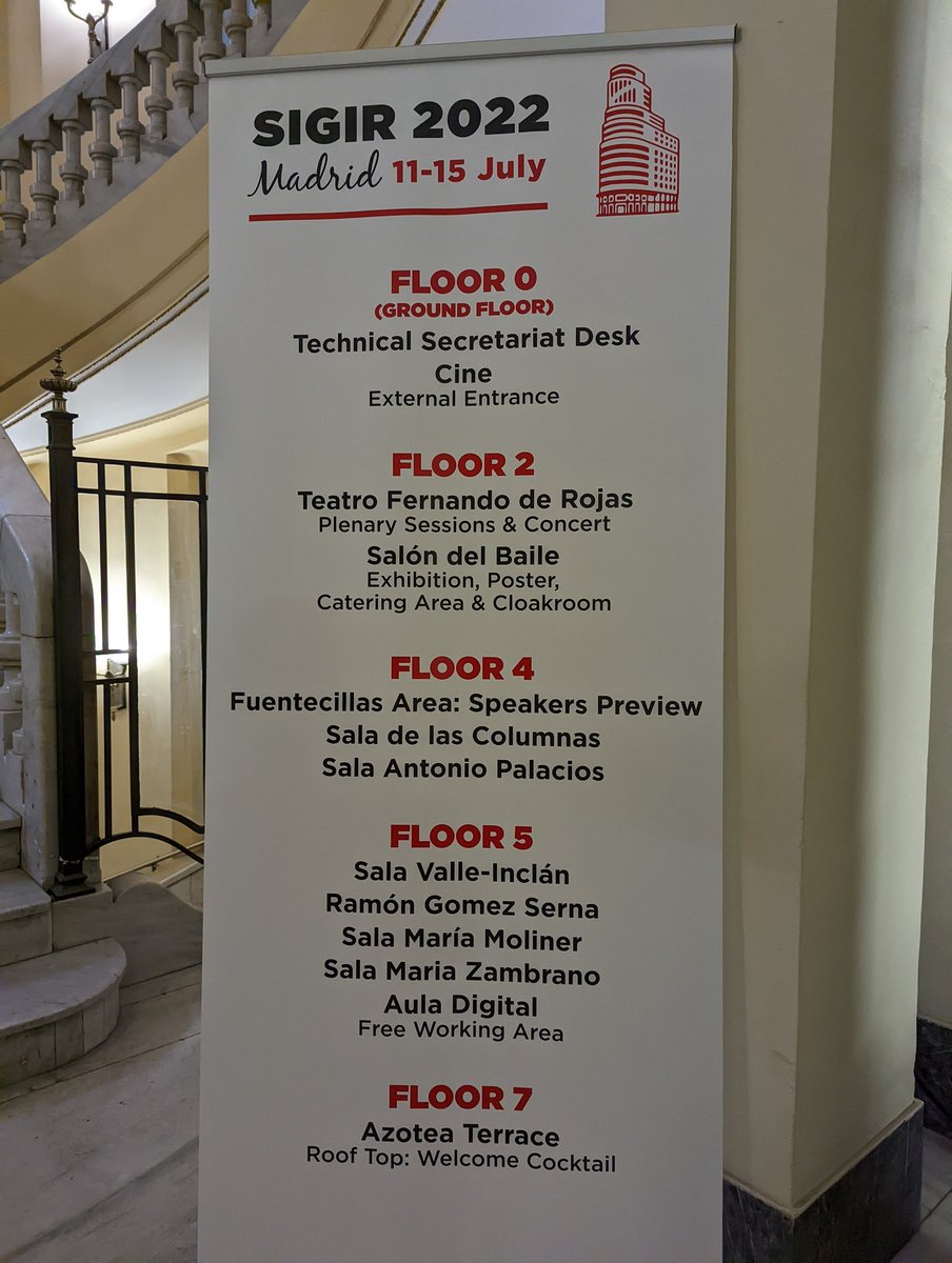 Excited to be attending #SIGIR2022 in person! Looking forward to enjoying the conference in this beautiful venue.