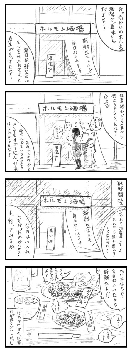 ※リョナ注意
やたら美味しいホルモンの店が職場の向かいにある 