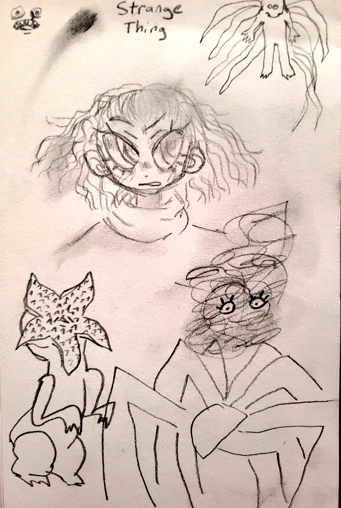 daijaluvbugg's tweet photo. #StrangeThing
Doodles w/ my partner while watching lol
We concluded this was what was shown to Nancy https://t.co/kgNqRYEAyr