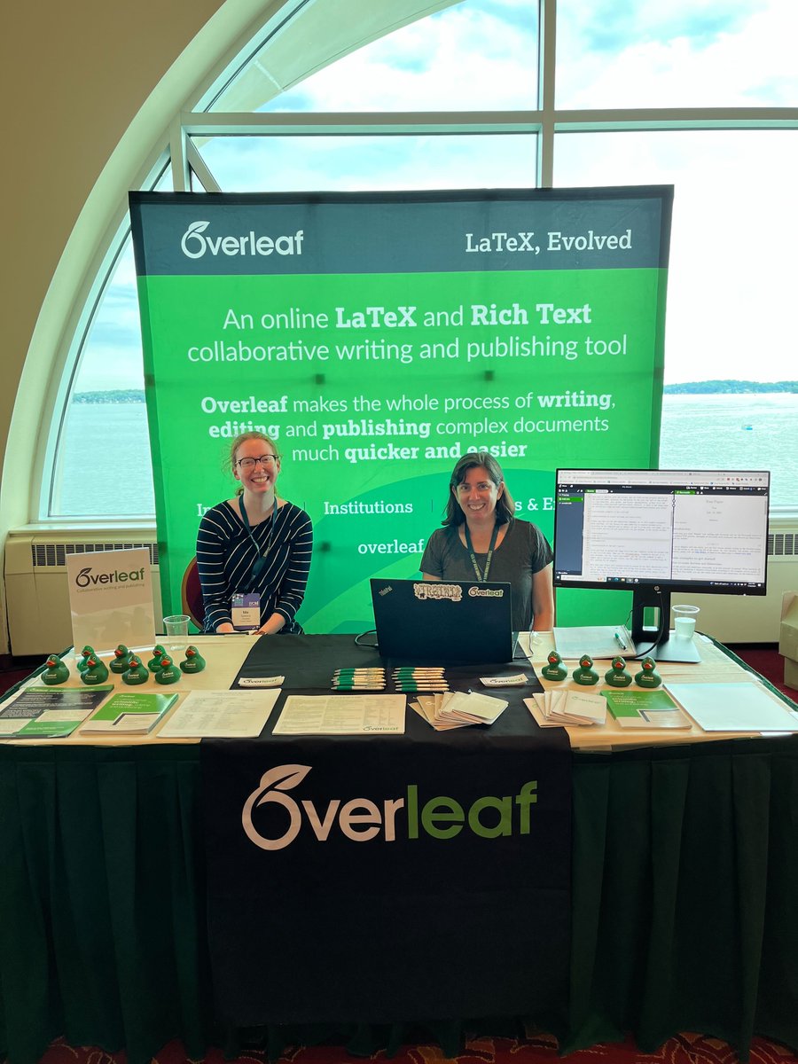 Hey everybody! We are at the #ISMB2022 conference in Madison, WI! Visit us to see how many users are collaborating in Overleaf from your institution! 🤩 Use the passcode EQUATION to get some secret chocolate — while stock lasts! 😋💚 <a href="/iscb/">ISCB News</a> #Overleaf #OverleafEvents #TeXLaTeX