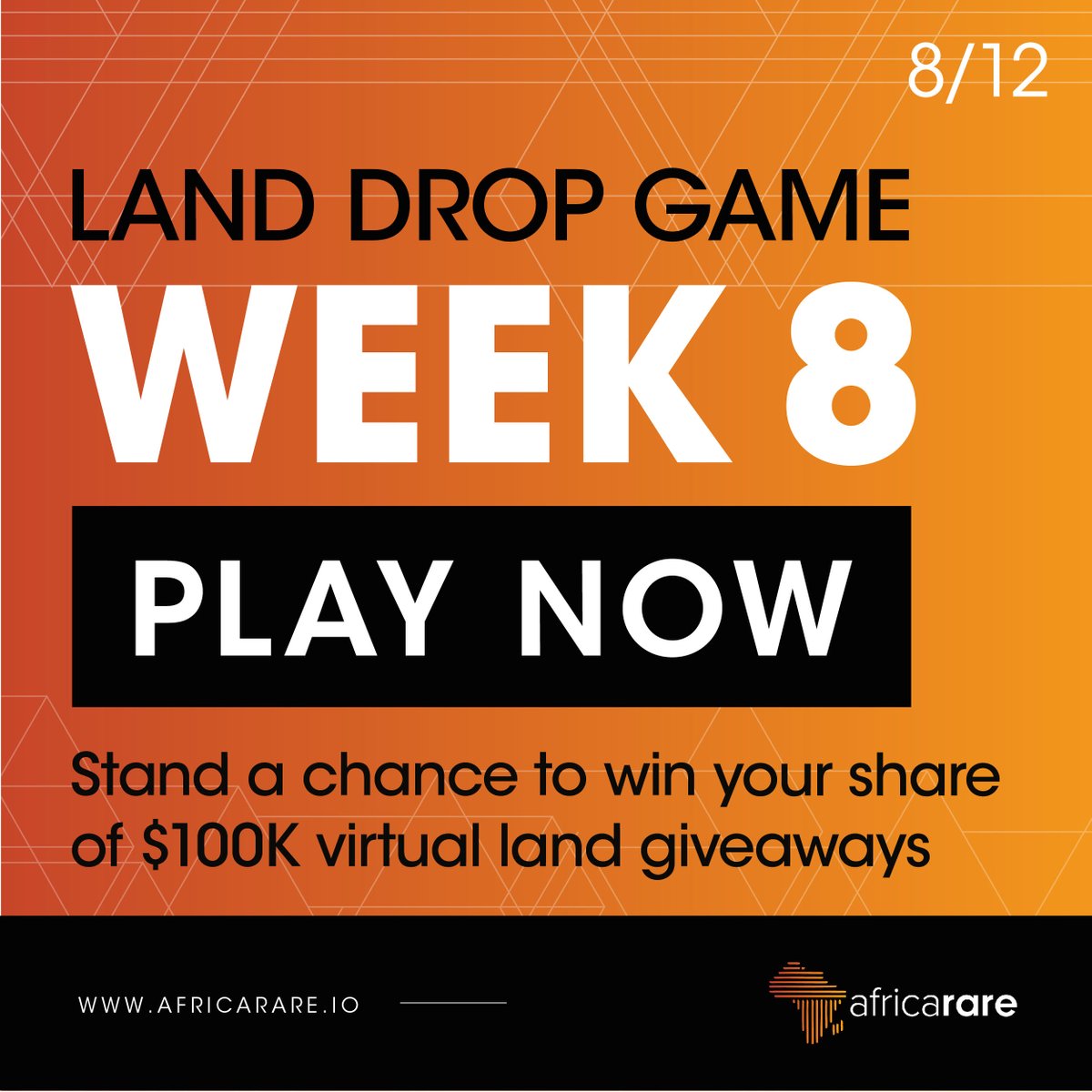 🔥Let the games BEGIN: Week 8

Follow the steps below:

 1️⃣ Like, RT &amp; Follow
 2️⃣ Tag 3 people you want to join your tribe
 3️⃣ Join our discord, go to land-drop-game channel and follow the steps discord.gg/wbQttqsvaN 

Game Ends Friday

#NFTGiveaway #NFTs #Africarare #Metaverse