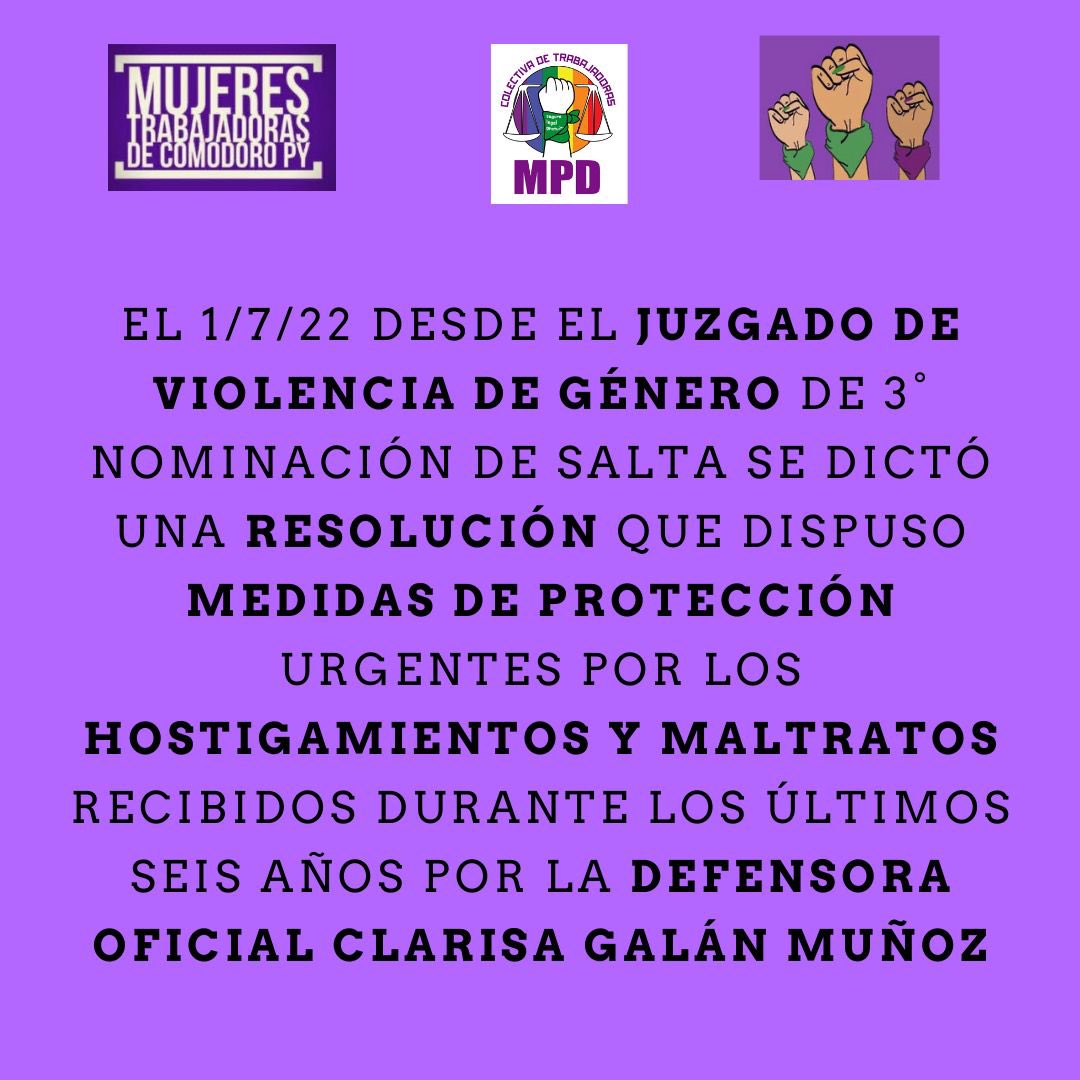 DeColectiva's tweet photo. Difundamos! 💪💪💪
#NoNosCallamosMas #JusticiaLibreDeViolencia #JusticiaSalteñaEnLaMira #NoAlAcosoLaboralenSalta
#EncubrirEsViolencia https://t.co/SAh38rEWqO