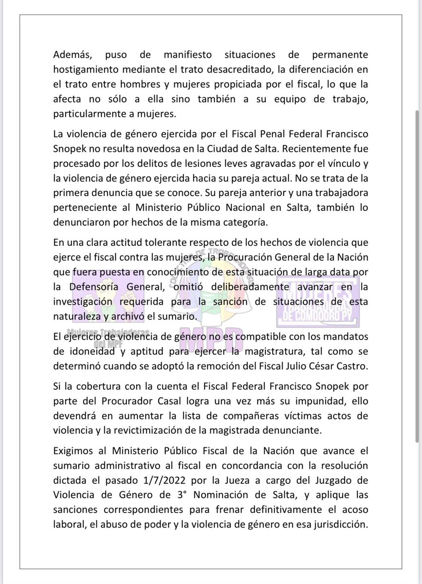 DeColectiva's tweet photo. #NoNosCallamosMas #JusticiaLibreDeViolencia #JusticiaSalteñaEnLaMira #NoAlAcosoLaboralenSalta
#EncubrirEsViolencia https://t.co/KmgF0b3CiH