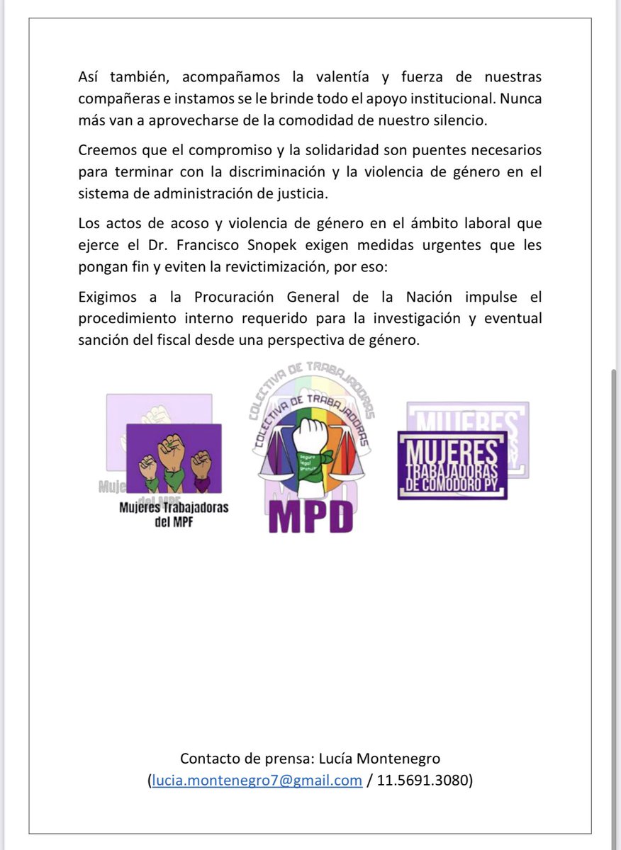 DeColectiva's tweet photo. #NoNosCallamosMas #JusticiaLibreDeViolencia #JusticiaSalteñaEnLaMira #NoAlAcosoLaboralenSalta
#EncubrirEsViolencia https://t.co/KmgF0b3CiH