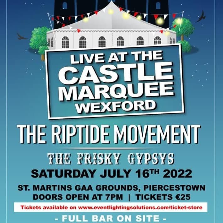 StMartinsGAA's tweet photo. Have you got your tickets for this Saturdays gig?🎸

@riptidemovement will be playing at The Castle Marquee this Saturday, July 16th with doors opening from 7pm 😀✌🏻

Tickets can be bought here in link below👇🏼 RTs appreciated. 

https://t.co/171xCIEVV3 https://t.co/7eqcyFhNsk