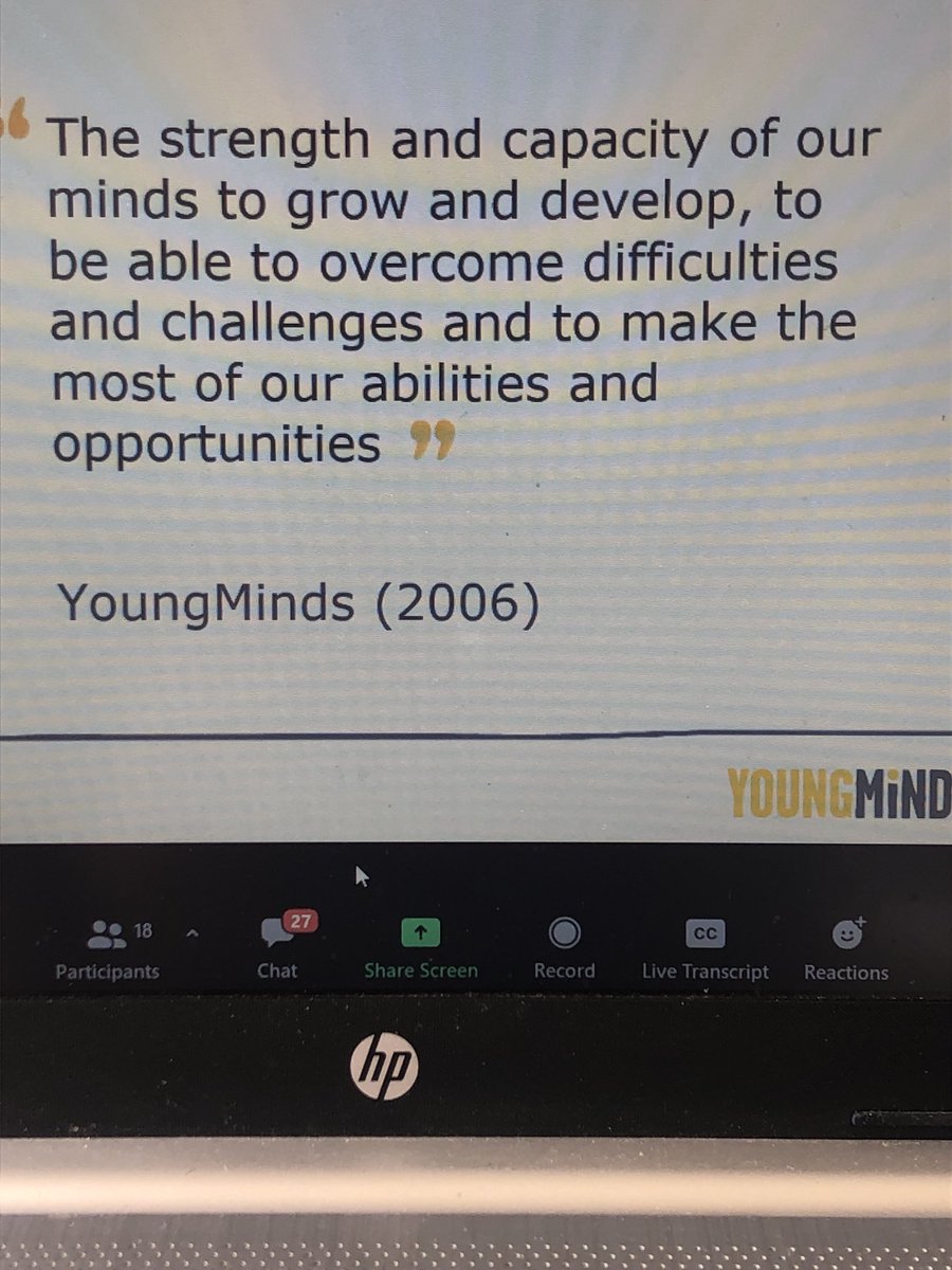 Very interesting session this morning. Thanks ⁦@YoungMindsUK⁩ ⁦@MaxEdgeCIC⁩ #thrivingminds