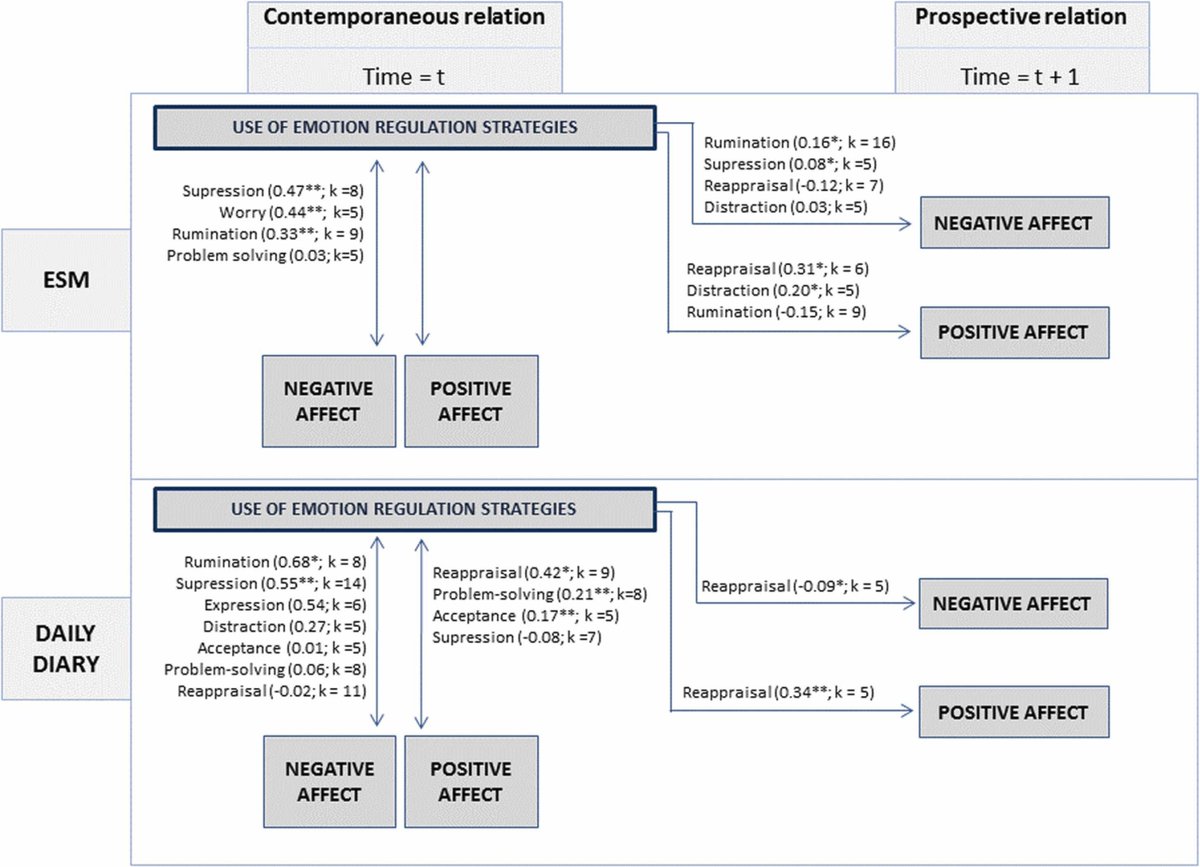 Relations between emotion regulation strategies and affect in daily life: A systematic review and meta-analysis of studies using ecological momentary assessments sciencedirect.com/science/articl…