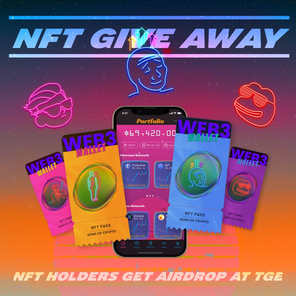 #web3wallet #NFT will give its holder a lifetime pass on fees within the web3 wallet!

Join Gleam contest now to win NFT &amp; entry into membership to the #SOCOG club

There might be an airdrop to NFT holders at TGE🤫

👇Join Gleam giveaway🎁
bit.ly/3IcI6VD
👆

Good Luck🍀