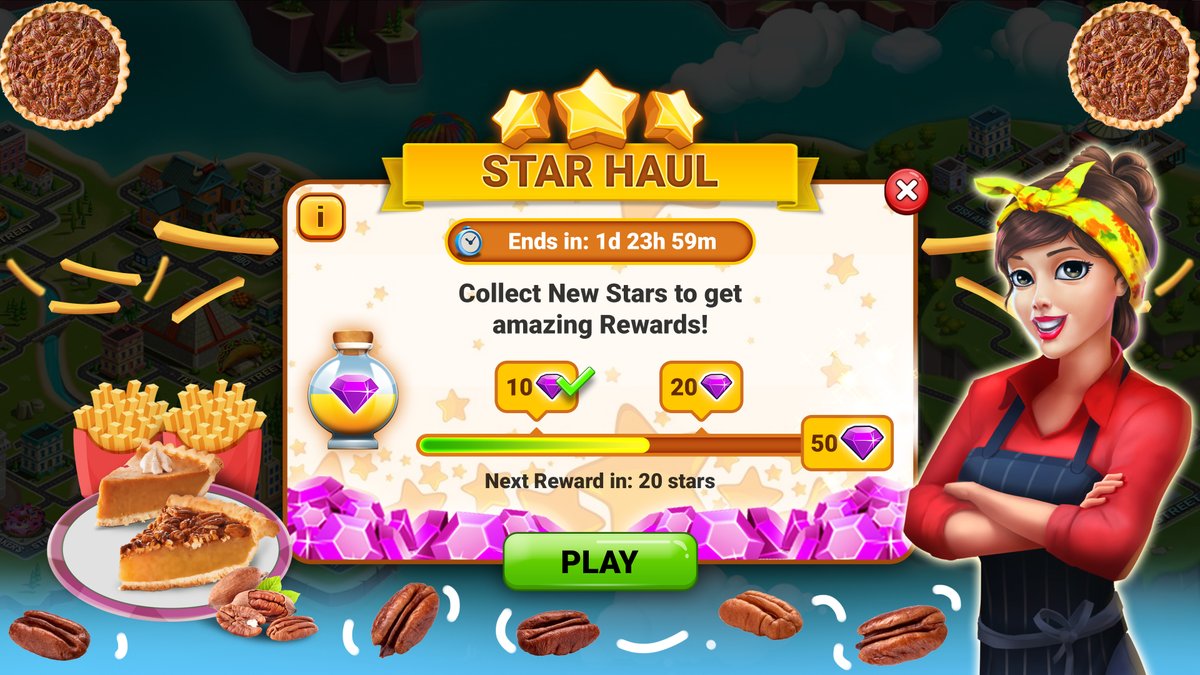 myfoodtruckchef's tweet photo. Today’s honorees: Pecan Pie &amp; French Fries! #celebrate two special #fooddays — JOIN Pecan &amp; French Fries Star Haul event &amp; earn many, many #gems ! https://t.co/P2aNuZegPq 🍟🥧

#FoodTruckChef #pie #RecipeOfTheDay #MobileGame #playtoearn https://t.co/qxzGZRjaOj
