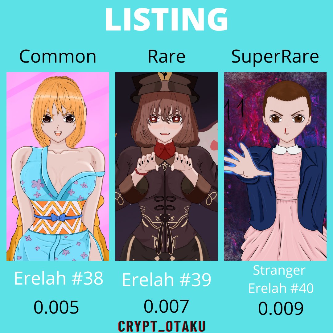 Season 2 is out on <a href="/opensea/">OpenSea</a> 
3 drop with 3 different rarities.

Choose your Erelah and start your journey with her!

Exclusive contents and utilities for the owners

#38: opensea.io/assets/matic/0…

#39: opensea.io/assets/matic/0…

#40: opensea.io/assets/matic/0…

#NFTs #nftcollectors