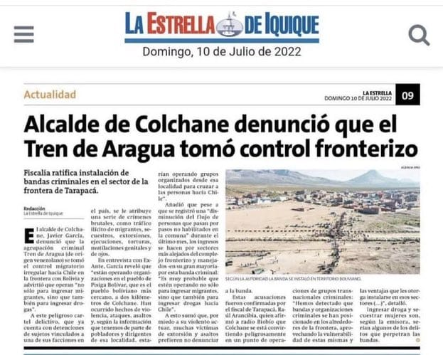 Fuchslocher1978's tweet photo. Se oficializa lo que se sabía hace mucho: el tráfico de ilegales está a cargo de mafias criminales, con la complacencia del @GobiernodeChile y la colaboración de la @ONU_es. https://t.co/MEEcxfksiz