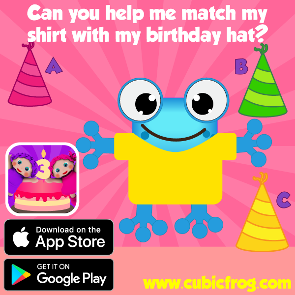 CubicFrog's tweet photo. Which birthday hat matches Cubic Frog's t-shirt?🥳🎁
A, B, or C ? 🤔
Comment your answer below ⬇️⬇️⬇️
#cubicfrog #edubirthday #educationalappforkids #kidslearningapp #learningthoroughplay #healthyscreentime #toddlerapprovedactivity #preschoollearning #montessoriathome https://t.co/tq2AA1GHyc
