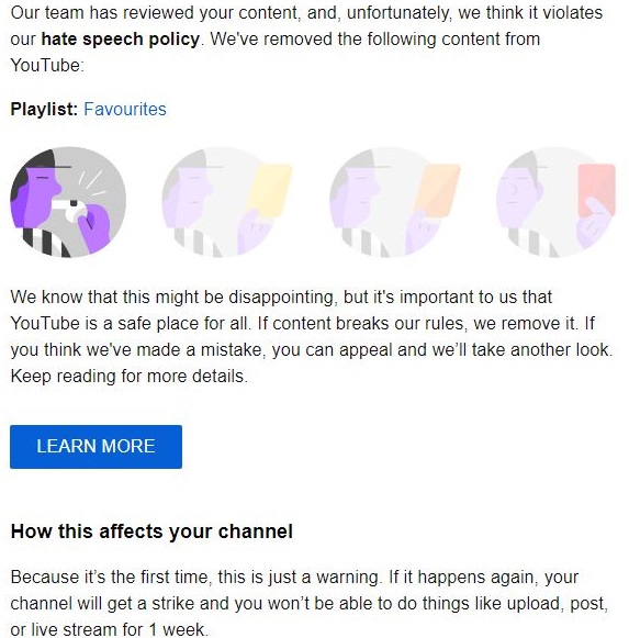 lesfeetaesthete's tweet photo. @TeamYouTube can you give me back my "favourites" playlist? Didn't know a silly playlist for my own archive and enjoyment is promoting 'hate speech' https://t.co/CKegx1SL5i