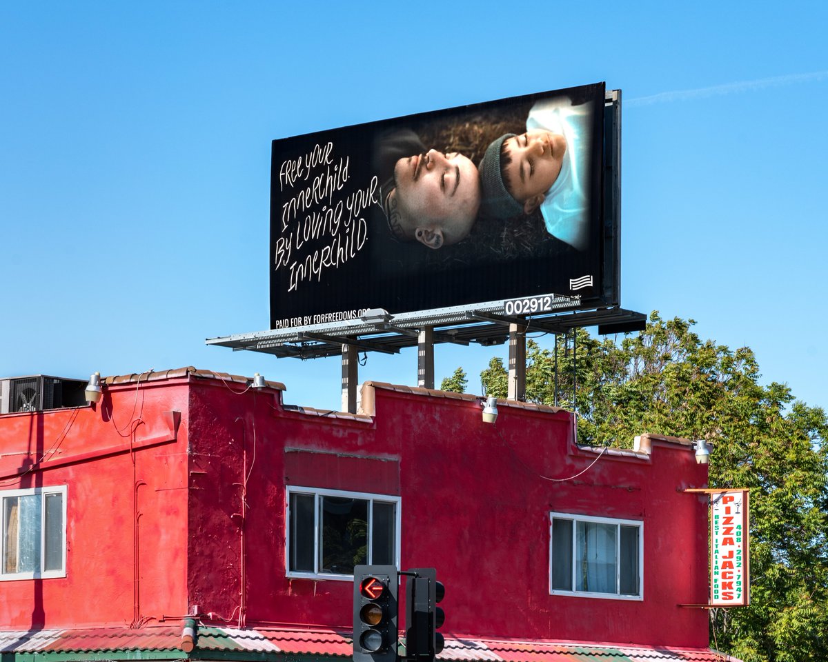 forfreedoms's tweet photo. FREE YOUR INNER CHILD
BY LOVING YOUR INNER CHILD

Billboard by Bobby Gonz installed in San Jose, California for #AnotherJustice: By Any Medium Necessary. Learn more at https://t.co/56RJ1TNnon https://t.co/zqDsulOpNv