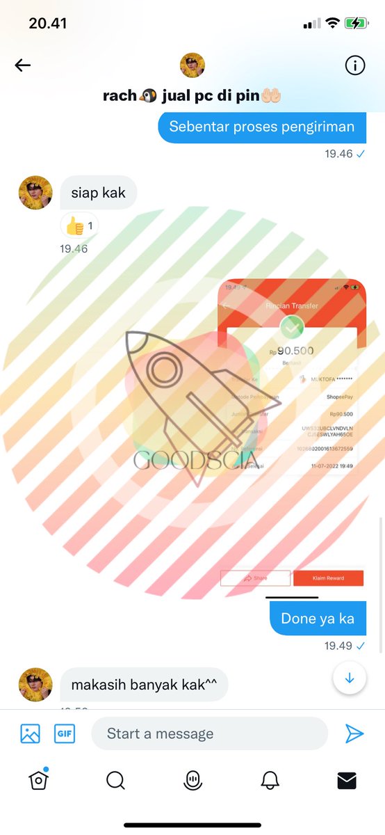goodscia's tweet photo. Testi by #goodsciaservice 

[1] cv baht to idr https://t.co/0yFh5oO0uv