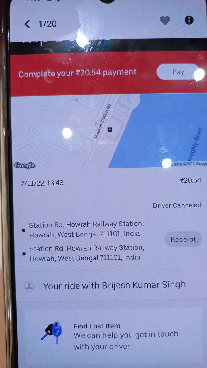 monishaij's tweet photo. @UberINSupport Driver denied duty and cancelling the ride after arriving at the pickup loc. Had to cancel ride by myself, pay cancellation fee in order to book another ride. https://t.co/MVMKUrM764