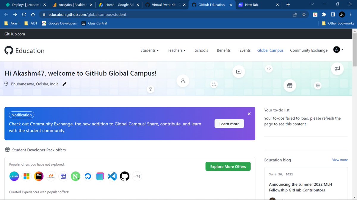 ___kaaashx___'s tweet image. Thank you #GitHub for your support, for gifting me this #studentdeveloperpack #githubglobalcampus. Above all, I want to say thank you to GitHub for your consideration and forthcoming response. #Thanksgiving
#programming #programmer