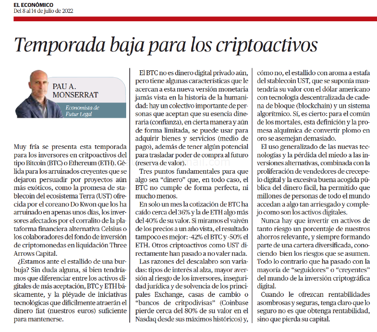 Estoy convencido de que el dinero digital privado del tipo #Bitcoin son una nueva forma de dinero que ha llegado para quedarse, posiblemente como complemento al dinero digital legal que emitirán los bancos centrales (CBDC). Pero...