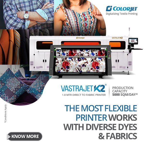 Colorjetgroup's tweet photo. Elevate your textile printing business to the next level with ColorJet Direct to fabric printer - VastraJet K2.

Book your Demo now!  https://t.co/pSRw7oiF2J

#fashion #textileprinter #FabricPrinting #fabric #printing #textile #textileindustry #textileprinter #dtfprinting https://t.co/sj2BW4R7od