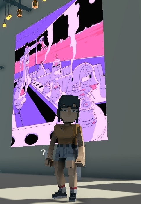 <a href="/TheSandboxGame/">The Sandbox</a> <a href="/MOCDA_/">MoCDA: Museum of Contemporary Digital Art</a> I just participated in the #TheSandbox weekly contest for a chance to win 200 mSAND! Here is my favorite piece from the ‘Impossible Worlds’ exhibition, check out my screenshot below!
👇