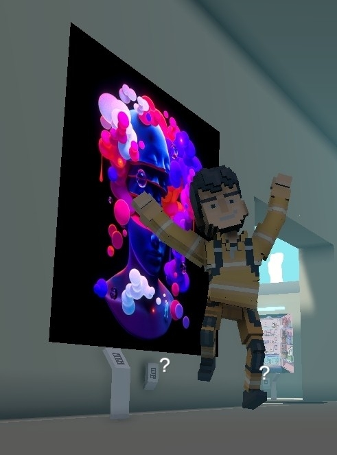 <a href="/TheSandboxGame/">The Sandbox</a> <a href="/MOCDA_/">MoCDA: Museum of Contemporary Digital Art</a> I just participated in the #TheSandbox weekly contest for a chance to win 200 mSAND! Here is my favorite piece from the ‘Impossible Worlds’ exhibition, check out my screenshot below!
👇