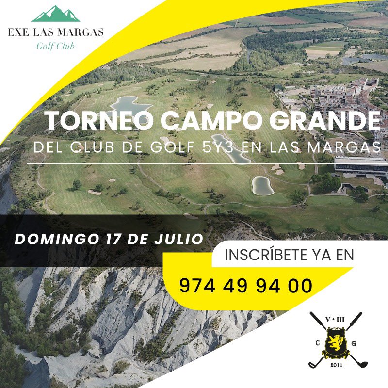 ClubdeGolf53's tweet photo. Este fin de semana tenemos el mejor plan para superar el calor, un torneo de 18 hoyos en el magnífico campo de @LasMargasGolf en Sabiñanigo ⛳️

Inscripciones en 974 49 94 00

#torneogolf #clubgolf5y3 #campeonatogolf #golflovers #GolfLife https://t.co/tn9PlV0MvM