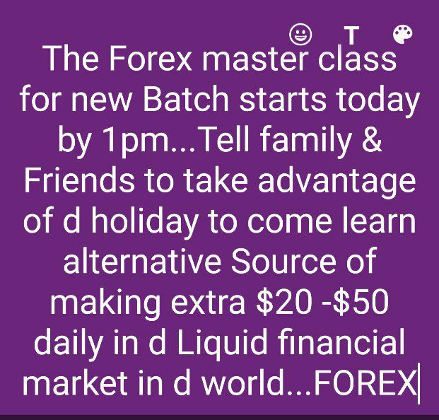 Come exceed Ur expectations...Forex is d way to go especially in an unstable economy like our...U av more to gain and less or nothing to lose.
