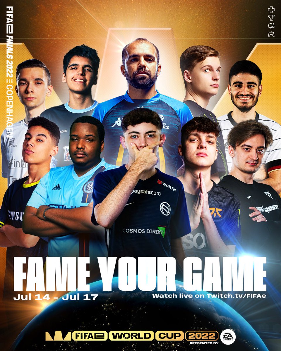 It's #FIFAeWorldCup week 🤩🔥

32 Players. 500K USD prize pool. One trophy. #FameYourGame

Live from 14 to 17 July on 👉 FIFA.GG