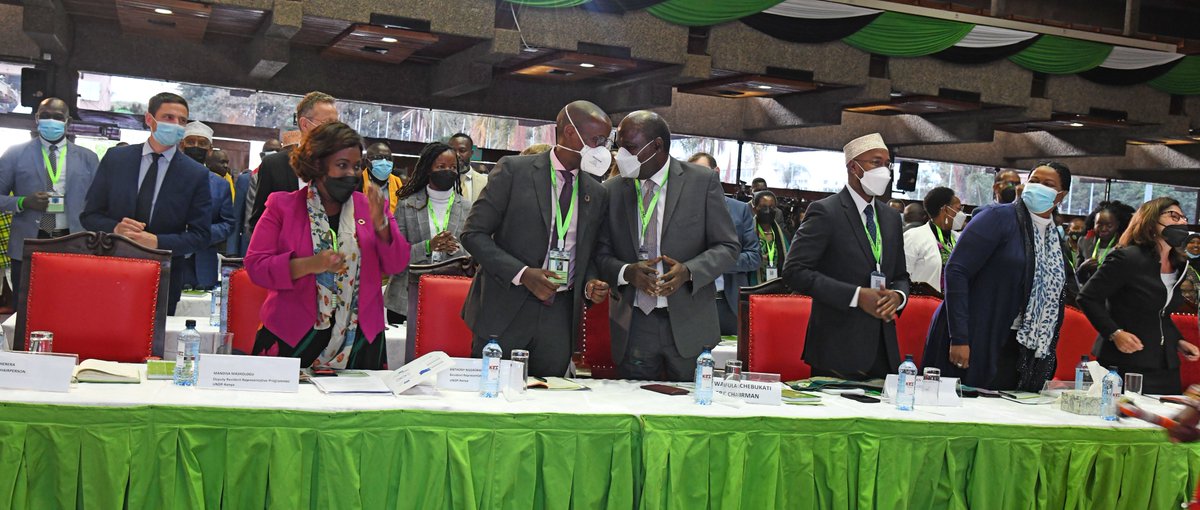 UNDPKenya's tweet photo. "The @UNinKenya attaches a lot of importance to elections in #Kenya. We are impressed to have been joined by @ANgororano @UNDPKenya's Resident Representative who has just reported for duty &amp; managed to be with us this morning," @IEBCKenya Chairman Wafula Chebukati #IEBCNEC2022 https://t.co/aAxw19SSmT
