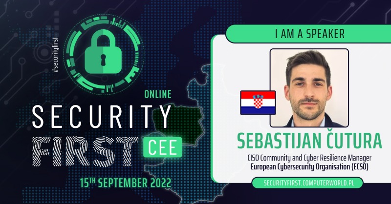 ecso_eu's tweet photo. ❗Mark your calendar 🗓️

➡️ ECSO's CISO Community &amp; Cyber Resilience Manager @Sebastijancut will be talking about improving #cybersecurity cooperation, cost-effective cyber resilience &amp; more at #SecurityFirstCEE on 15th September!

👉 https://t.co/MixPiyt0Lq

#ComputerworldPolska https://t.co/Rjo8LRxlbF