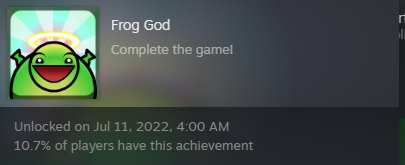 PatchyJones's tweet photo. Just beat @Gamesquidable's game Ballfrog.  Great game with just the right amount of difficulty. Highly recommend it. https://t.co/ki8jp3DmU0