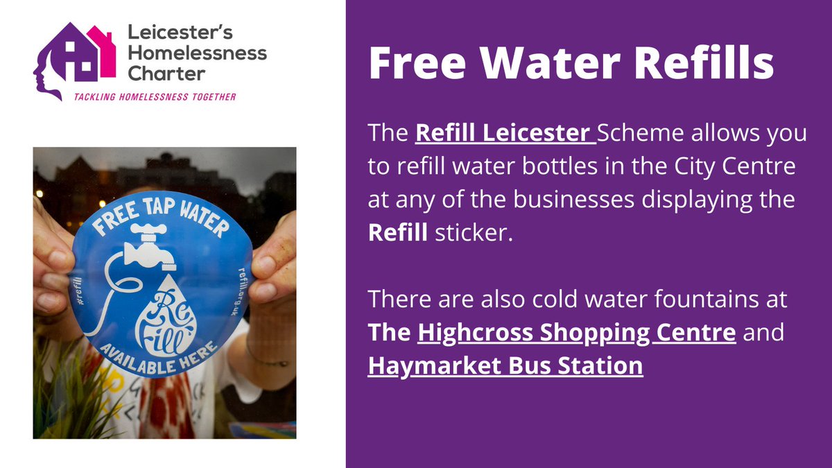 Temperatures are soaring in Leicester this week☀️
#Leicester has free water refills available where you see <a href="/LeicesterRefill/">Refill Leicester</a> sticker as well as two cold water fountains 🥤 #heatwaveuk