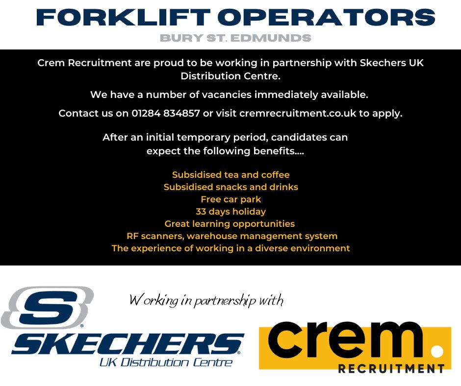 CremRecruitment's tweet photo. We have a huge number of #jobs in and around #haverhill #newmarket #burystedmunds apply today 01638 661789 https://t.co/2HFnxeKlI9