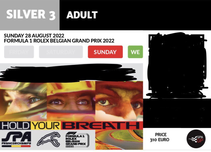 Will185_'s tweet photo. Tickets for the weekend just in 😍 can’t wait #BelgianGP https://t.co/VFhqIfUxqs