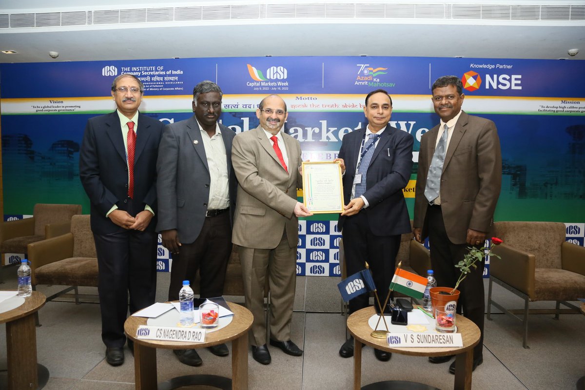icsi_cs's tweet photo. #ICSI celebrates #CapitalMarketsWeek 2022 at Chennai @NSEIndia @AmritMahotsav https://t.co/3wLVCjAaUF