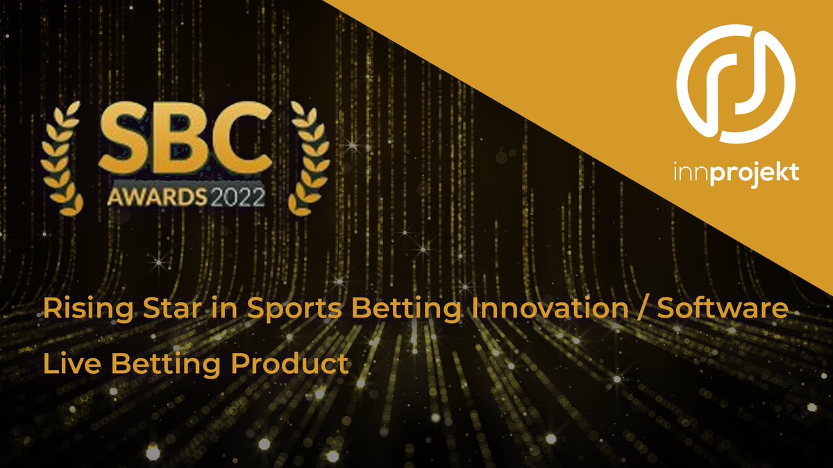 🏆We are glad to announce our participation in the SBC Awards 2022! The nominees are: 
Rising Star in Sports Betting Innovation / Software
Live Betting Product
We will wait until September 22 to find out who will win! #SBCAwards2022 #SBCBarcelona #sportsbetting #innprojekt
