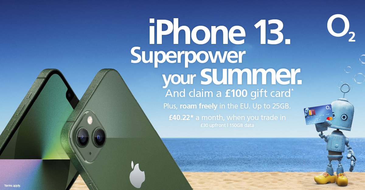 You don't want to miss this! Claim a £100 O2 Gift card when you get the iPhone 13, just £40.22 a month when you trade in your old device. For more information please visit bakltd.co.uk or call us on 0113 468 0270 📱

#o2 #specialoffer #summer #b2b #iphone #apple