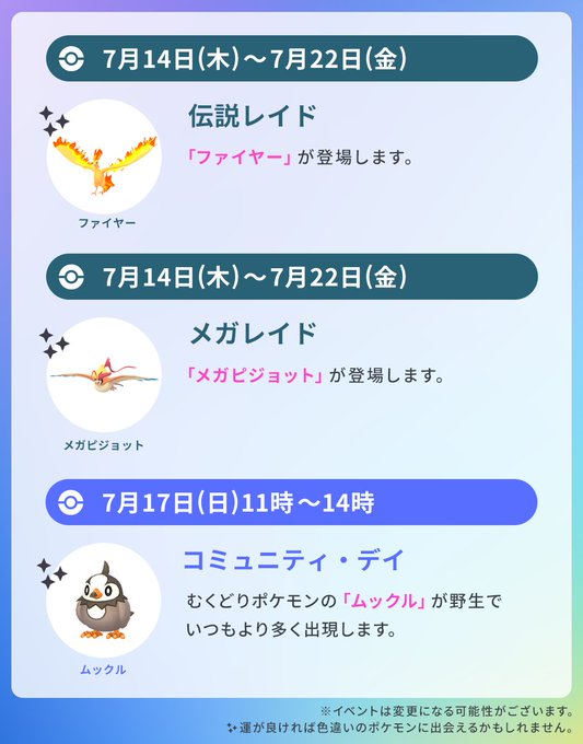 ポケモンgo コミュニティ デイ では ムックル 登場 レイドアワーは サンダー 出現 Mogulive