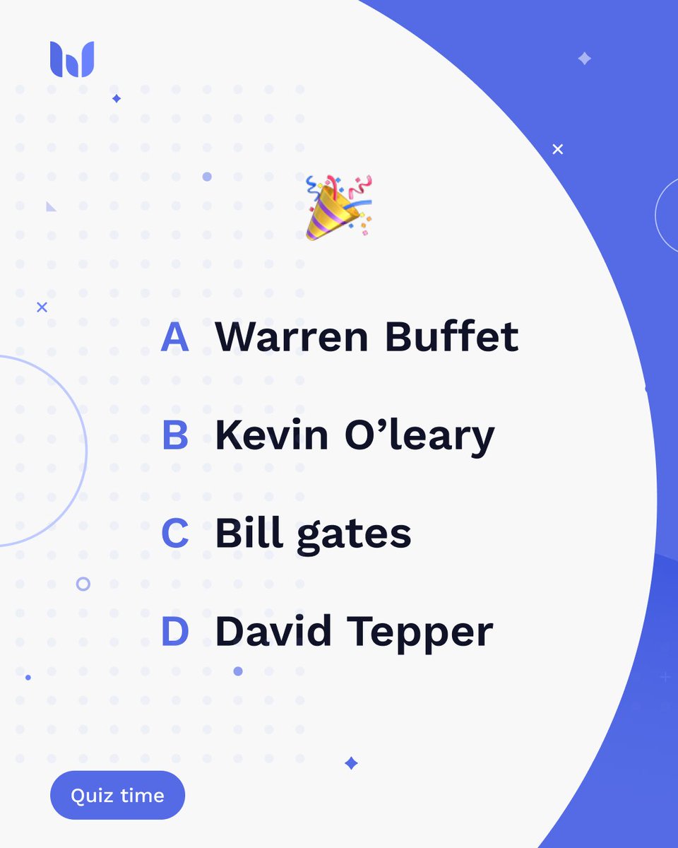You surely know all of the investors below, but... let’s see if you can tell what their portfolio looks like!📈

Match the investor with the correct portfolio!

Let us know your answers in the comments below!👇

Answers on the last picture.😉

#WHquiz #millennials #investing