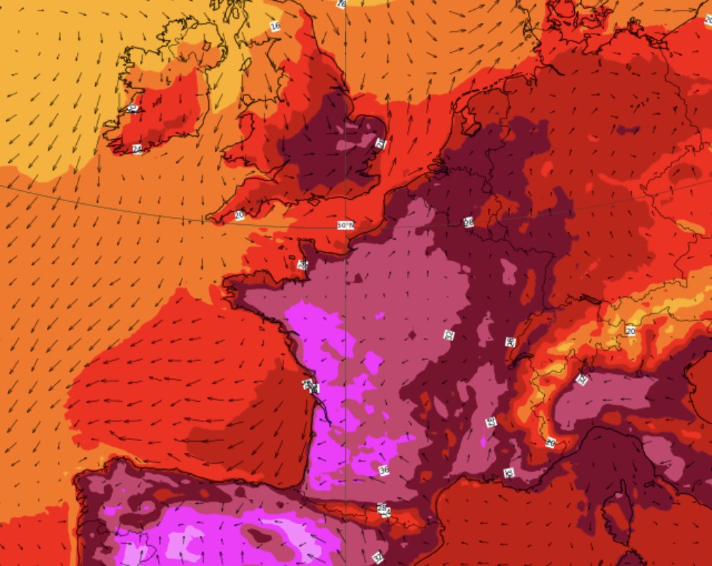 It is hot in Europe & will potentially be extremely hot. These temperatures would have been lower if it wasn't for our burning of fossil fuels. This also means fewer people would have died. Heatwaves are by far the deadliest extremes in Europe (this includes the UK!)@wxrisk