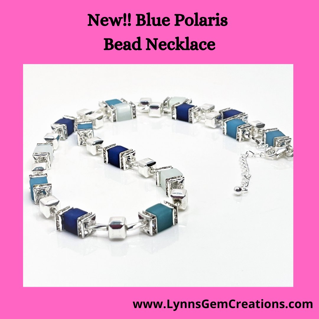 This beautiful Polaris Bead necklace with a matching bracelet is on its way today to its forever home in Germany ❤️ bit.ly/3OTM7kg ⁠#polarisbeads #brights #eyecatching⁠ #blue #silver #jewelry #necklace