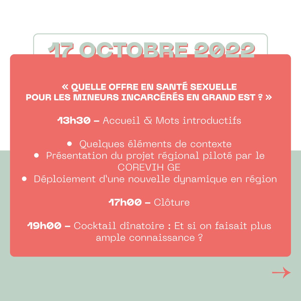 CorevihGe's tweet image. Ensemble, ouvrons les portes à la réduction des risques et des dommages en prison. Evolution, challenges et innovations en Grand Est" 
✅ Les inscriptions pour le colloque régional, organisé par le COREVIH Grand Est, sont ouvertes ! 
📆 Deux temps forts les 17 et 18 octobre 2022